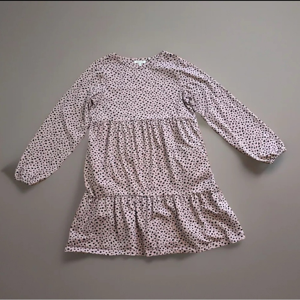 Barbour Girls Dress Pink Tiered XXL Long Sleeve Pink Black